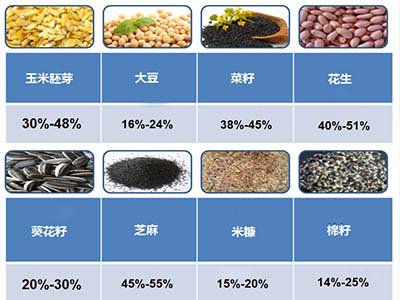 全自動(dòng)榨油機(jī)不同原料出油率